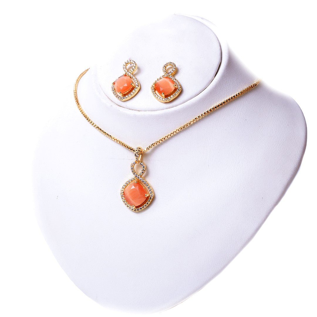 Gold Wave Drop 1 Carat Set - vistoso.pk