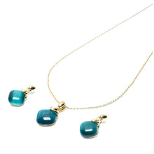 Load image into Gallery viewer, Green Duke Stone Necklace Set (Brass) - vistoso.pk
