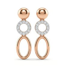 Load image into Gallery viewer, Oval charm dangle Earrings (30mm)
