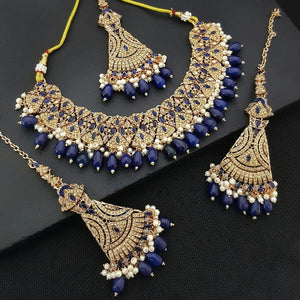 Kundan Blue Stone Bridal Set - vistoso.pk