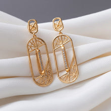 Load image into Gallery viewer, Large Oval Glitter Earrings (38 mm) - vistoso.pk
