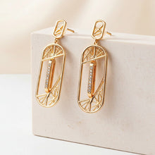 Load image into Gallery viewer, Large Oval Glitter Earrings (38 mm) - vistoso.pk
