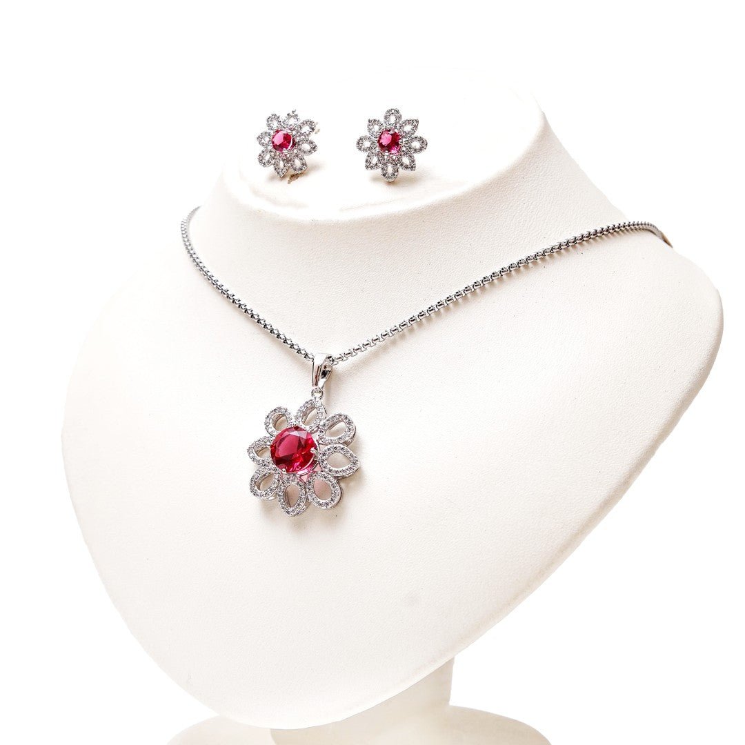 Natural Pink Sapphire Necklace (Copper) - vistoso.pk