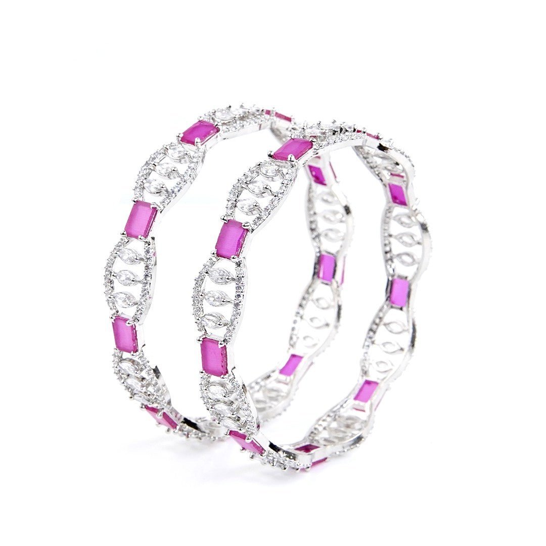 Pink Star Dust 1 Carat Bangle (Pair) - vistoso.pk