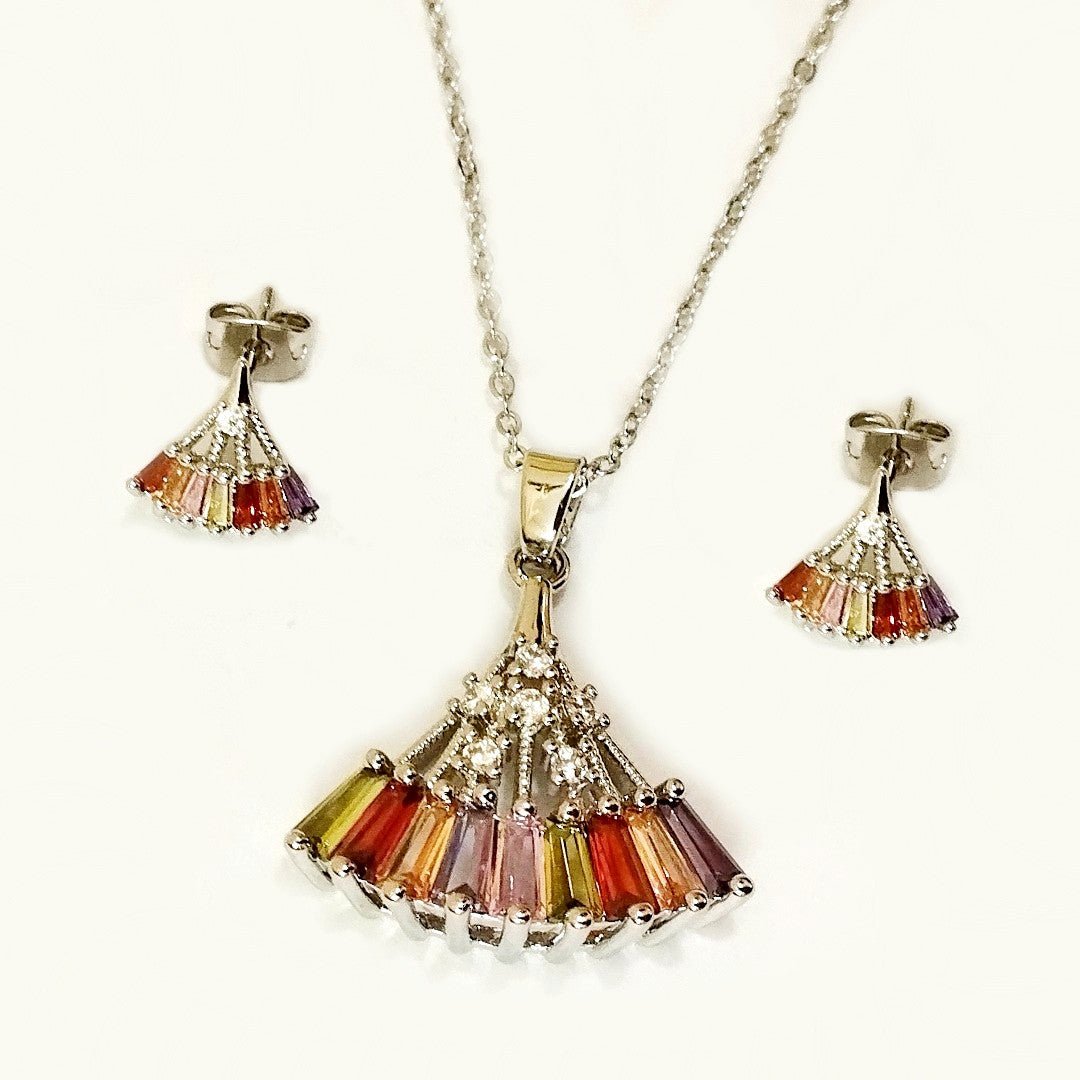 Rainbow Color Necklace Set - vistoso.pk