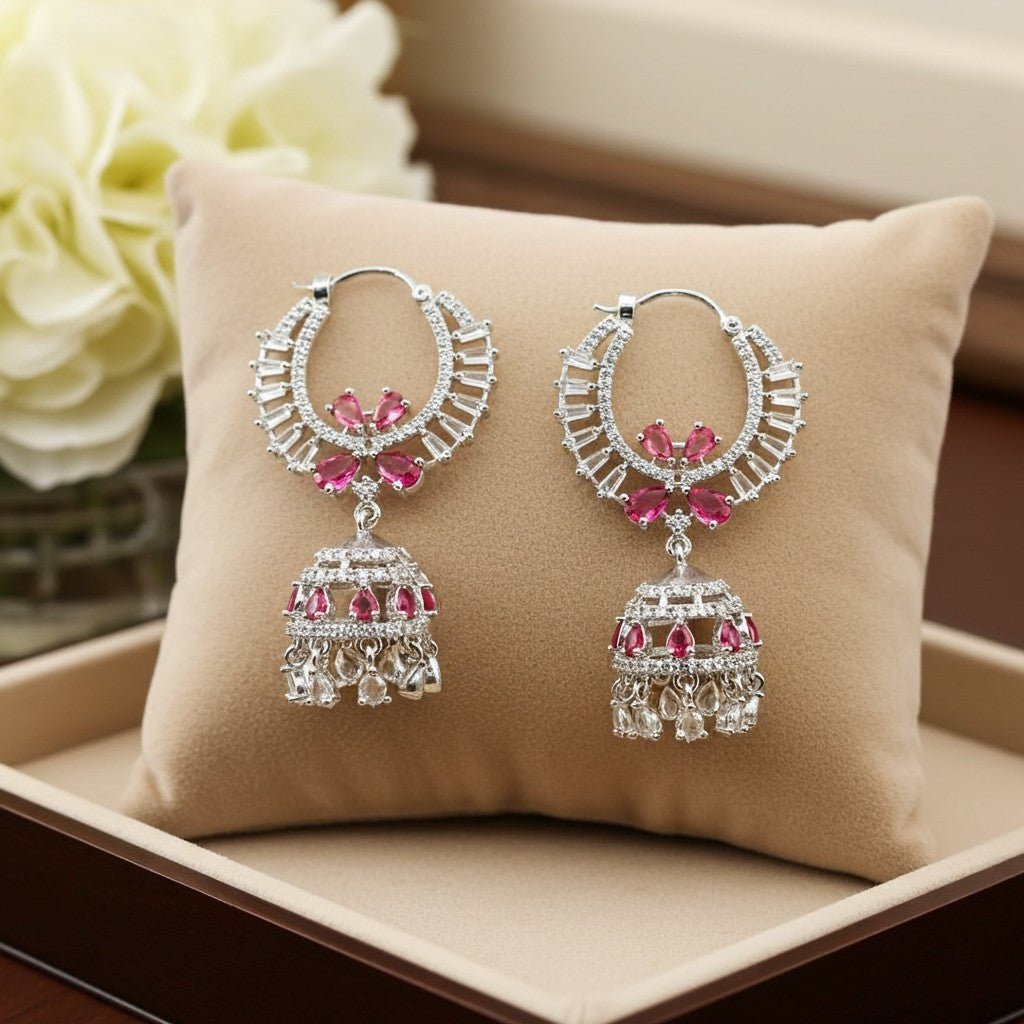 Red 1 Carat Chandelier Jhumka - vistoso.pk