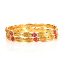 Load image into Gallery viewer, Red Flower Moon Bangle Set - vistoso.pk
