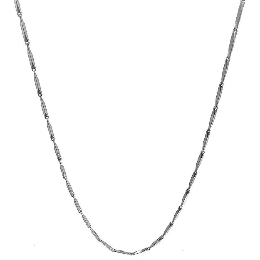 Trendy Thin Silver Rice 19 inch Chain - vistoso.pk
