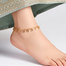 Load image into Gallery viewer, Emerald Stone Anklet (copper)
