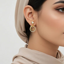 Load image into Gallery viewer, Zirconia Weave Circle Earrings (27mm) - vistoso.pk
