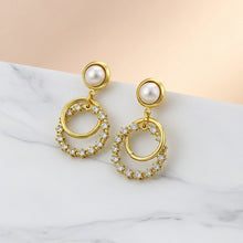 Load image into Gallery viewer, Zirconia Weave Circle Earrings (27mm) - vistoso.pk
