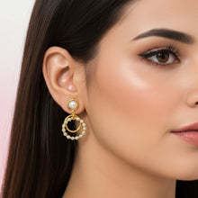 Load image into Gallery viewer, Zirconia Weave Circle Earrings (27mm) - vistoso.pk
