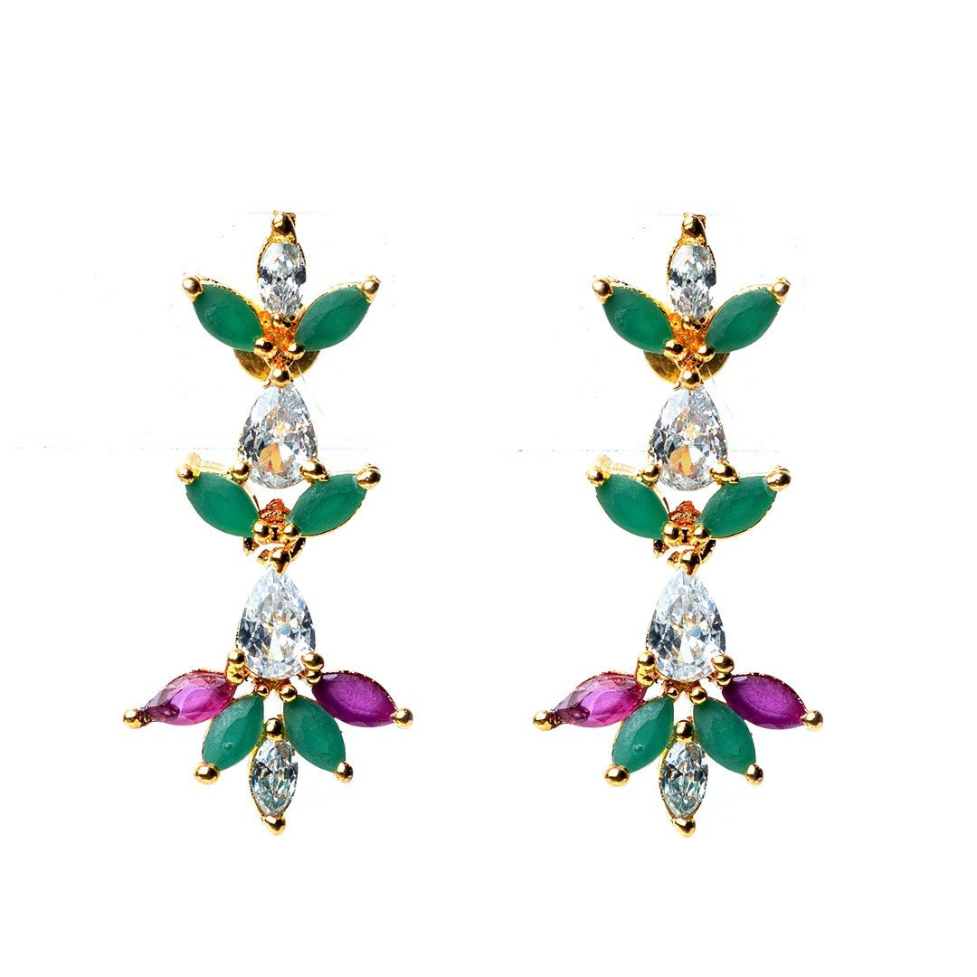 1 Carat Multicolored CZ Earrings - vistoso.pk