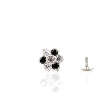 Load image into Gallery viewer, 925 Silver Black &amp; White Nose Pin (5mm) - vistoso.pk
