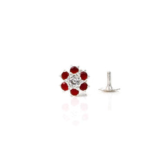 Load image into Gallery viewer, 925 Silver Redflower Nose Pin (5mm) - vistoso.pk
