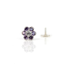 Load image into Gallery viewer, 925 Silver Violet flower nose pin (8mm) - vistoso.pk
