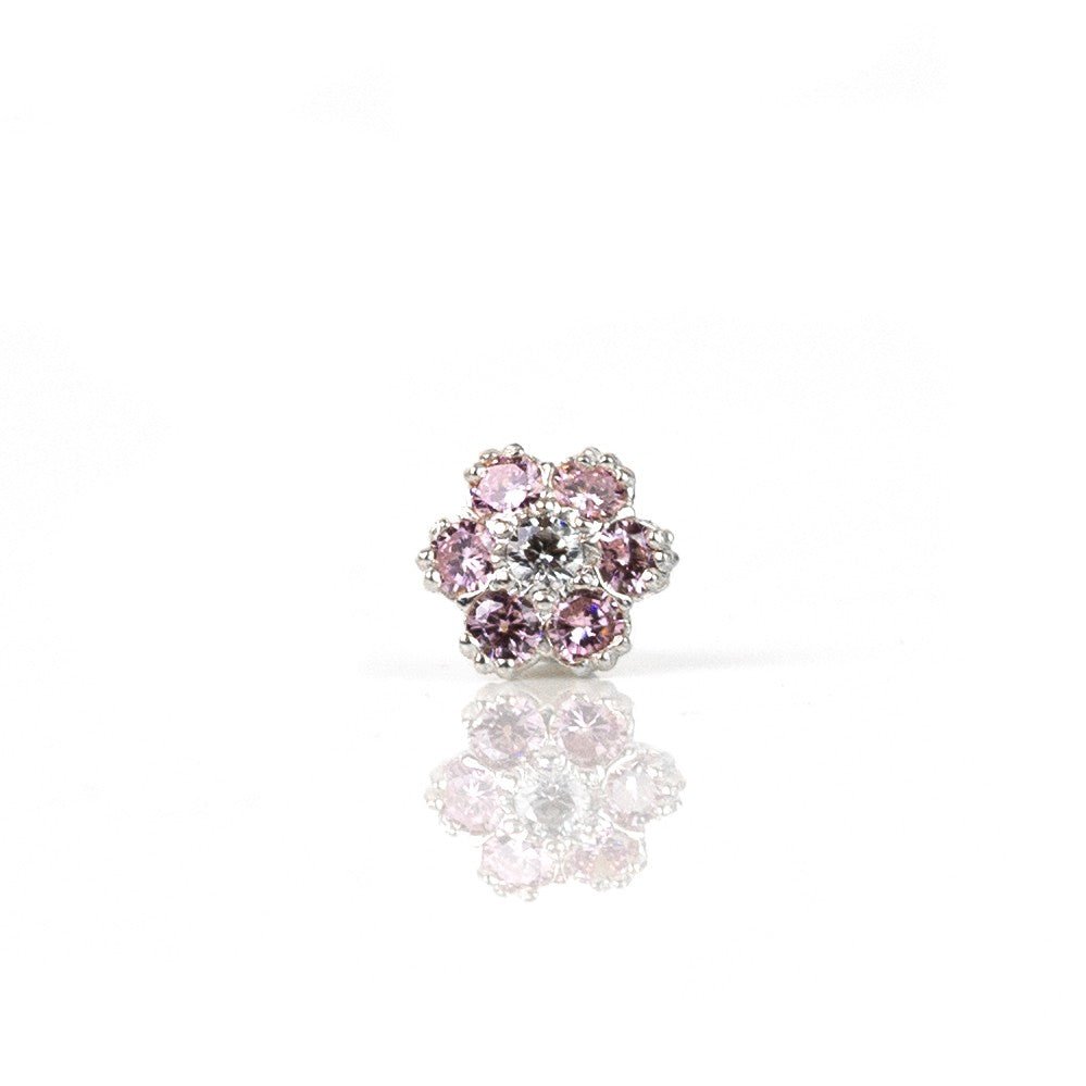 Flower Node Pin Pink 925 Silver Flower Nose Pin (8mm) – vistoso.pk