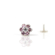Load image into Gallery viewer, Pink 925 Silver Flower Nose Pin (8mm) - vistoso.pk
