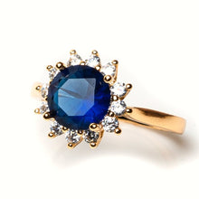 Load image into Gallery viewer, Round Cut Blue Halo Ring - vistoso.pk

