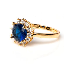 Load image into Gallery viewer, Round Cut Blue Halo Ring - vistoso.pk
